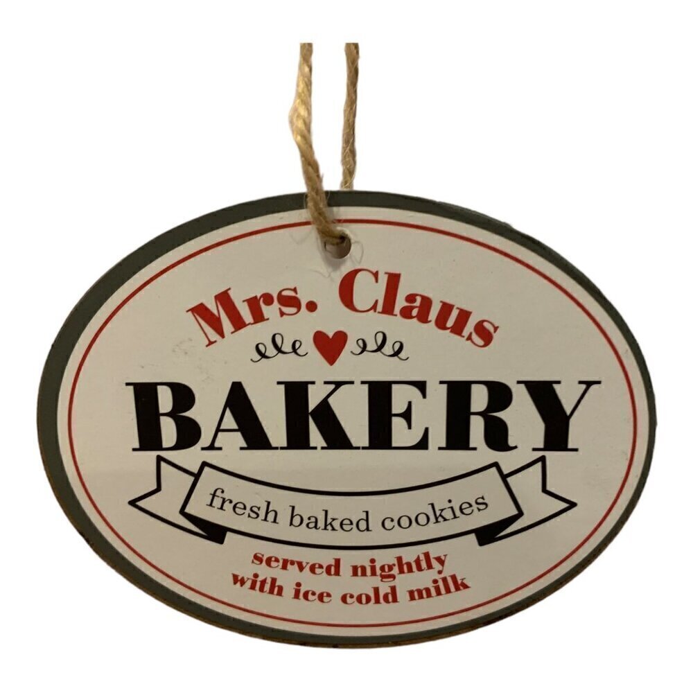 Mrs. Claus Bake Shop Sign 4 Inch Mini Bakery Holiday Christmas Decor Candyland